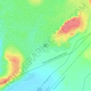 Jökulheimar topographic map, elevation, terrain
