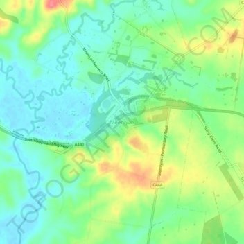 Meeniyan topographic map, elevation, terrain