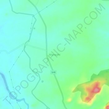 Marwahi topographic map, elevation, terrain