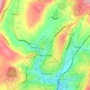 Dale topographic map, elevation, terrain