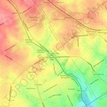 Ardmore Park topographic map, elevation, terrain