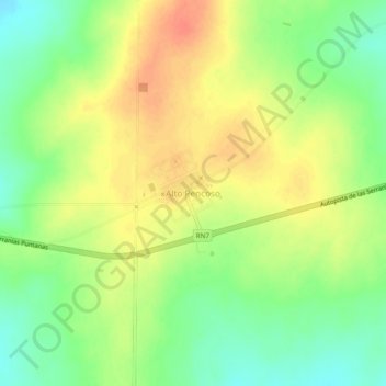 Alto Pencoso topographic map, elevation, terrain