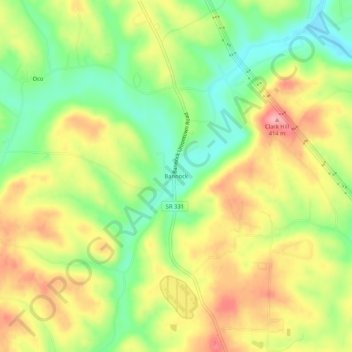 Bannock topographic map, elevation, terrain