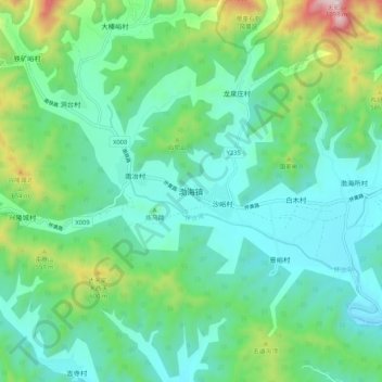 Bohai topographic map, elevation, terrain