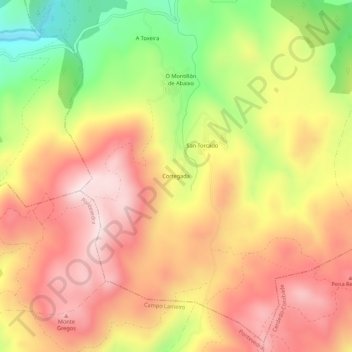 Cortegada topographic map, elevation, terrain