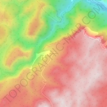 Poyotello topographic map, elevation, terrain