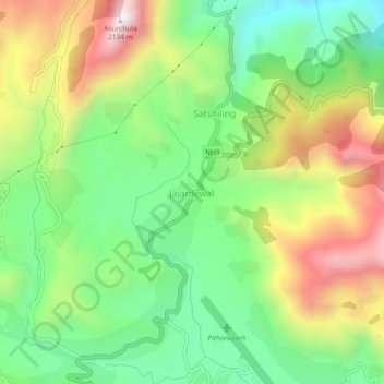 Jajardewal topographic map, elevation, terrain