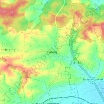 Paring topographic map, elevation, terrain