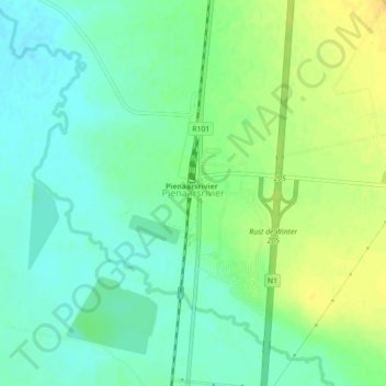 Pienaarsrivier topographic map, elevation, terrain