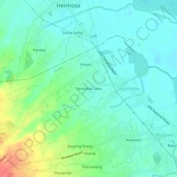 Sampalok Lake topographic map, elevation, terrain
