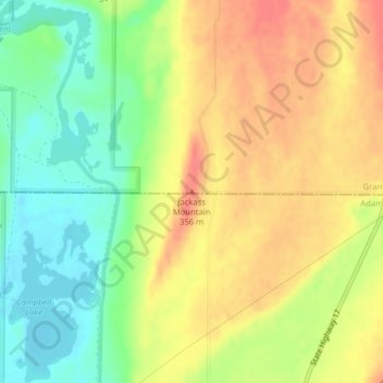 Jackass Mountain topographic map, elevation, terrain