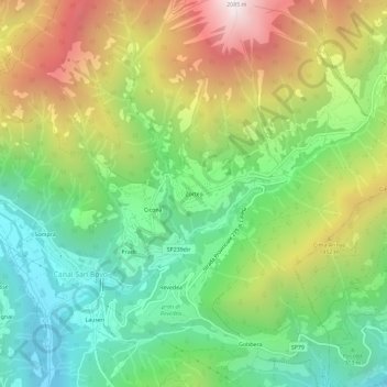 Zortea topographic map, elevation, terrain