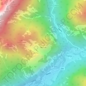 Vogel topographic map, elevation, terrain