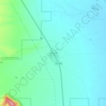 Villa Grove topographic map, elevation, terrain