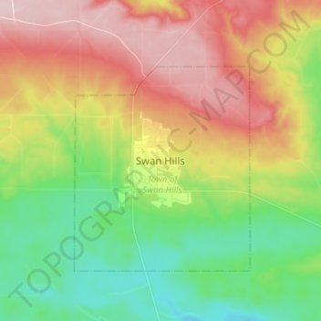 Swan Hills topographic map, elevation, terrain