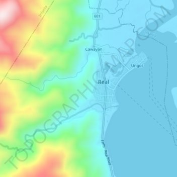 Poblacion topographic map, elevation, terrain