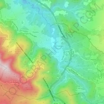 Roncobilaccio topographic map, elevation, terrain