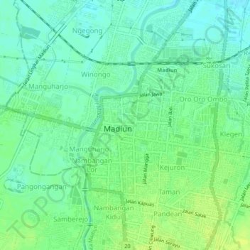 Pangongangan topographic map, elevation, terrain