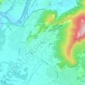 Carretto topographic map, elevation, terrain
