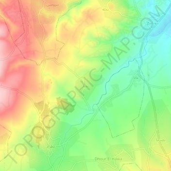 Bdebba topographic map, elevation, terrain
