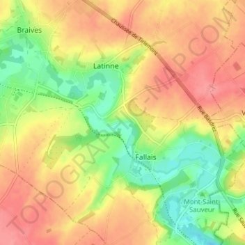 Hosdent topographic map, elevation, terrain