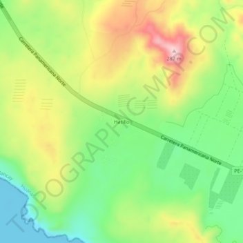 Hatillo topographic map, elevation, terrain