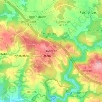 Handlab topographic map, elevation, terrain