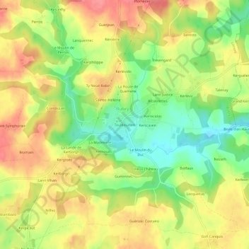 Toulbouillen topographic map, elevation, terrain