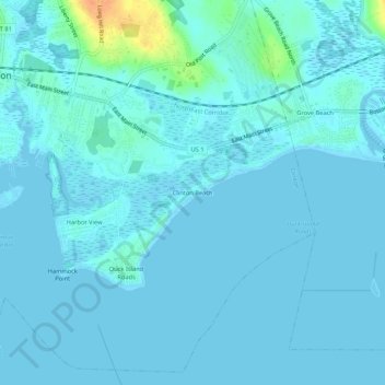 Clinton Beach topographic map, elevation, terrain