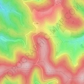 Schriesheimer Kopf topographic map, elevation, terrain