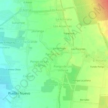 Parina Chico topographic map, elevation, terrain