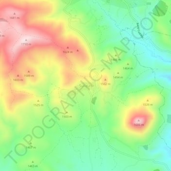 Sulutas topographic map, elevation, terrain