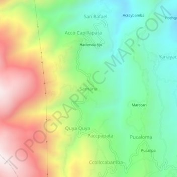 Samana topographic map, elevation, terrain