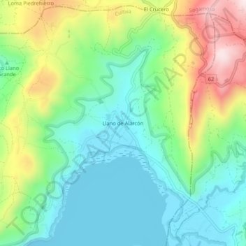 Llano de Alarcón topographic map, elevation, terrain