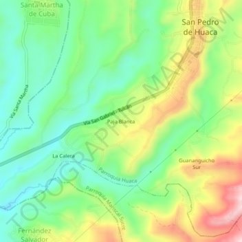 Paja Blanca topographic map, elevation, terrain