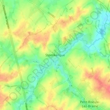 Steenkerque topographic map, elevation, terrain