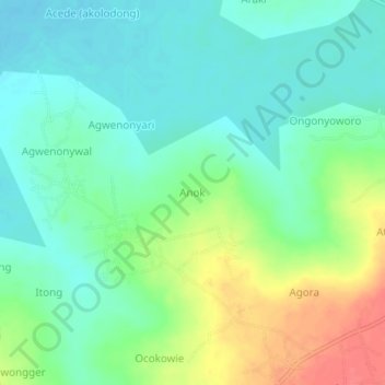 Anok topographic map, elevation, terrain