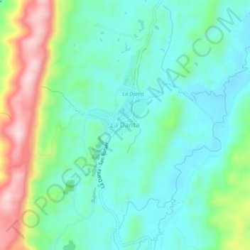 La Danta topographic map, elevation, terrain