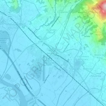 San Lazzaro topographic map, elevation, terrain
