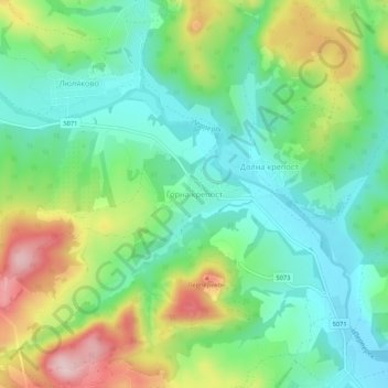 Gorna Krepost topographic map, elevation, terrain