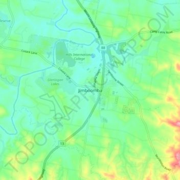 Jimboomba topographic map, elevation, terrain