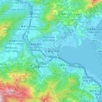 Tai Po topographic map, elevation, terrain