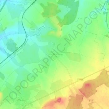 Ravennefontaines topographic map, elevation, terrain