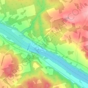 Beechwood topographic map, elevation, terrain