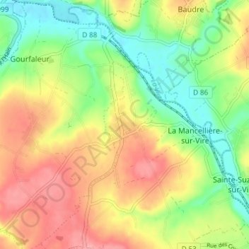 Le Vert Buisson topographic map, elevation, terrain