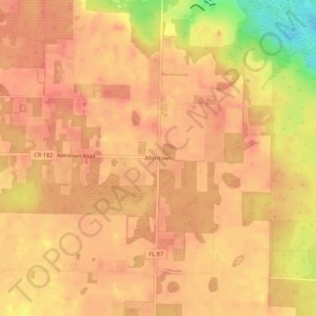 Allentown topographic map, elevation, terrain