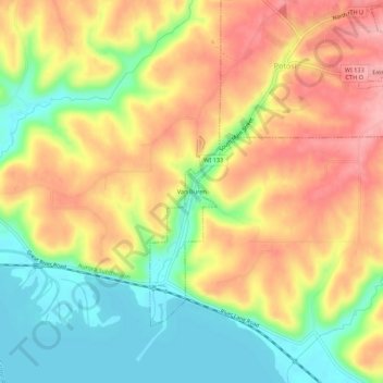 Van Buren topographic map, elevation, terrain
