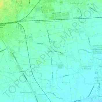 Campigo topographic map, elevation, terrain