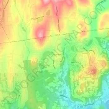 Lake Lincolndale topographic map, elevation, terrain