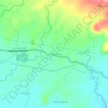 San Vicente topographic map, elevation, terrain
